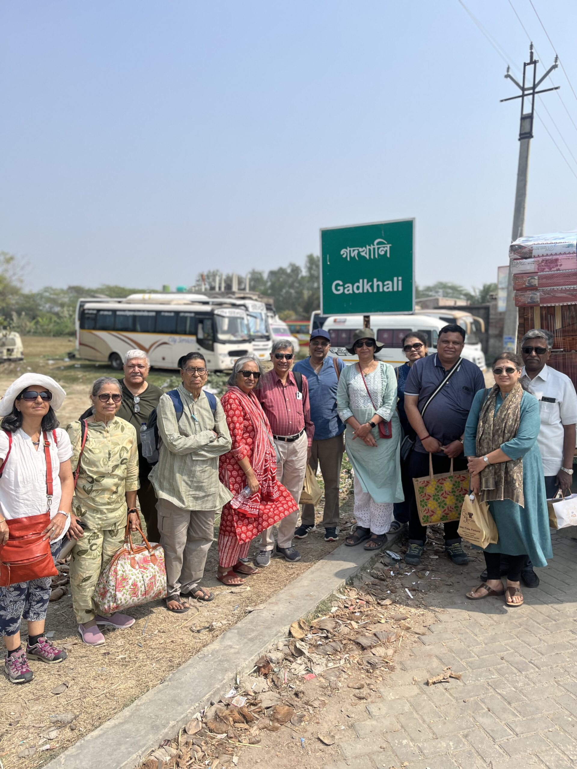 The group at Gadkhali — the last point of the world before the forest takes over.